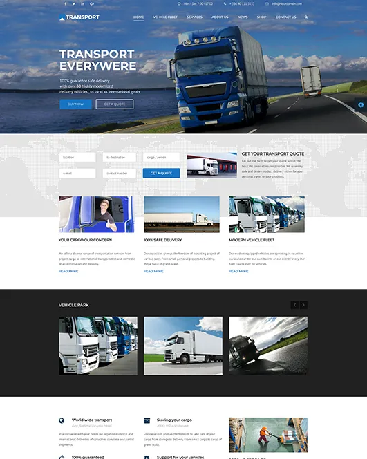 Transport Everywhere homepage preview