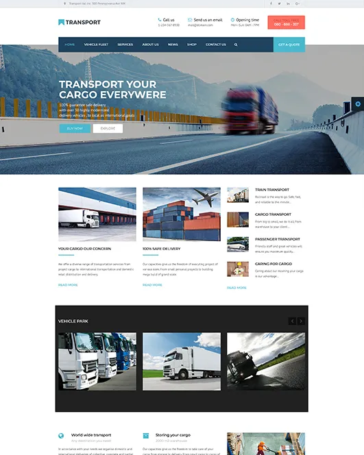 Freight Services homepage preview