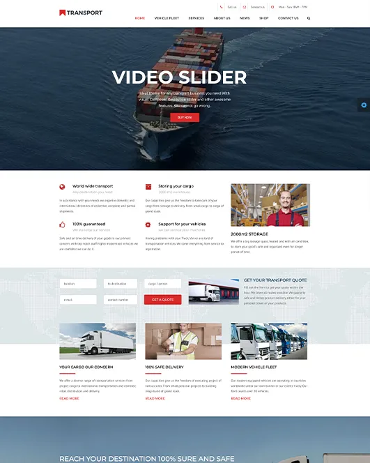 Maritime Video Slider homepage preview